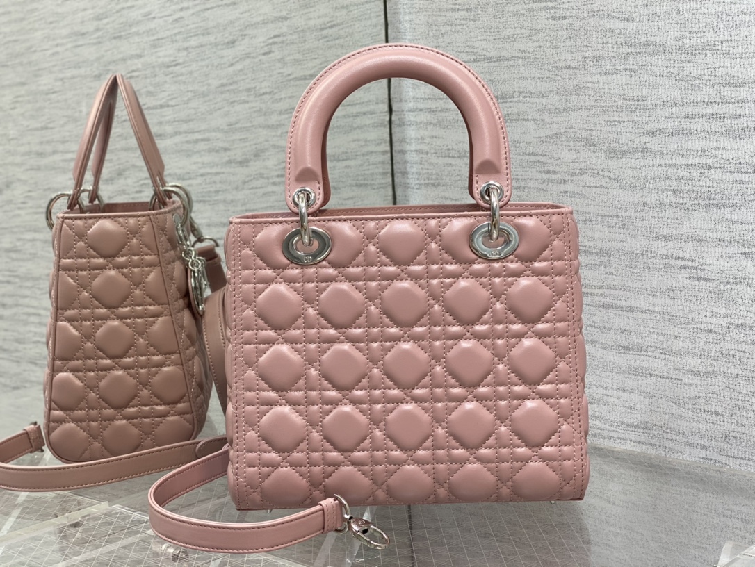 Medium Lady Dior Bag Blush Cannage Lambskin